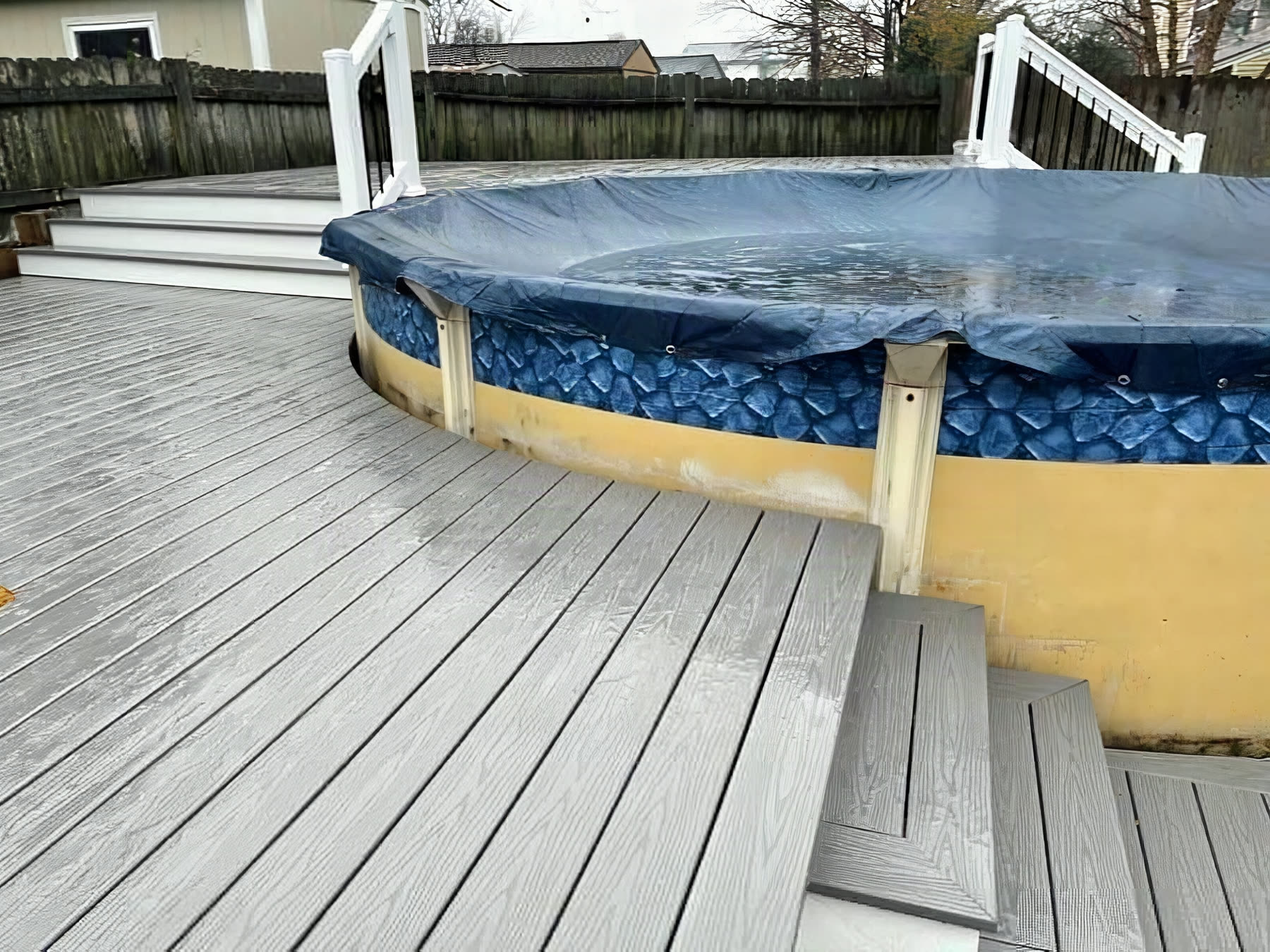 Fiberon Cottage Gray composite deck installed by American Composite Deck Pros