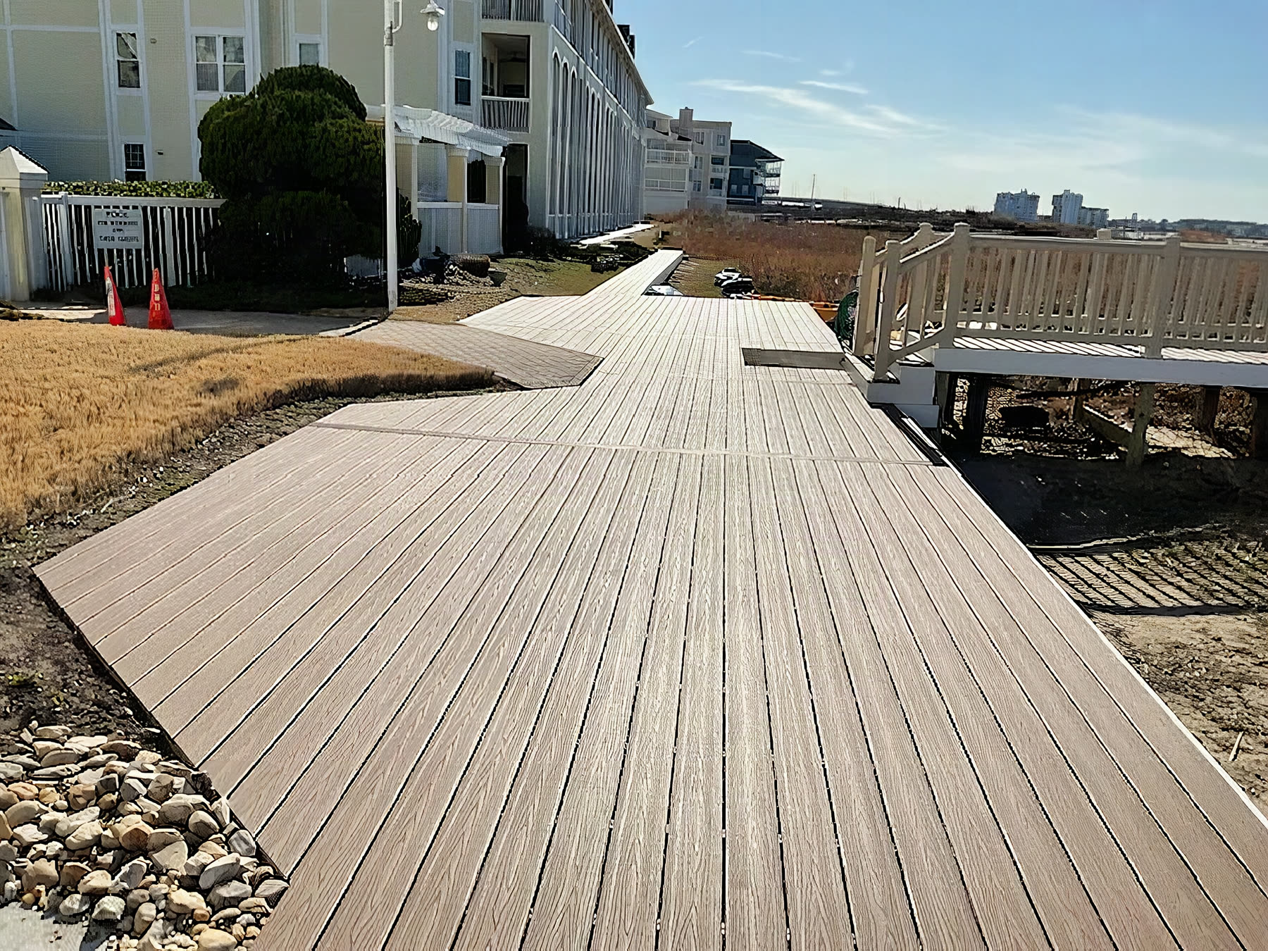 Lesner Pointe Condominiums deck installation, view 2