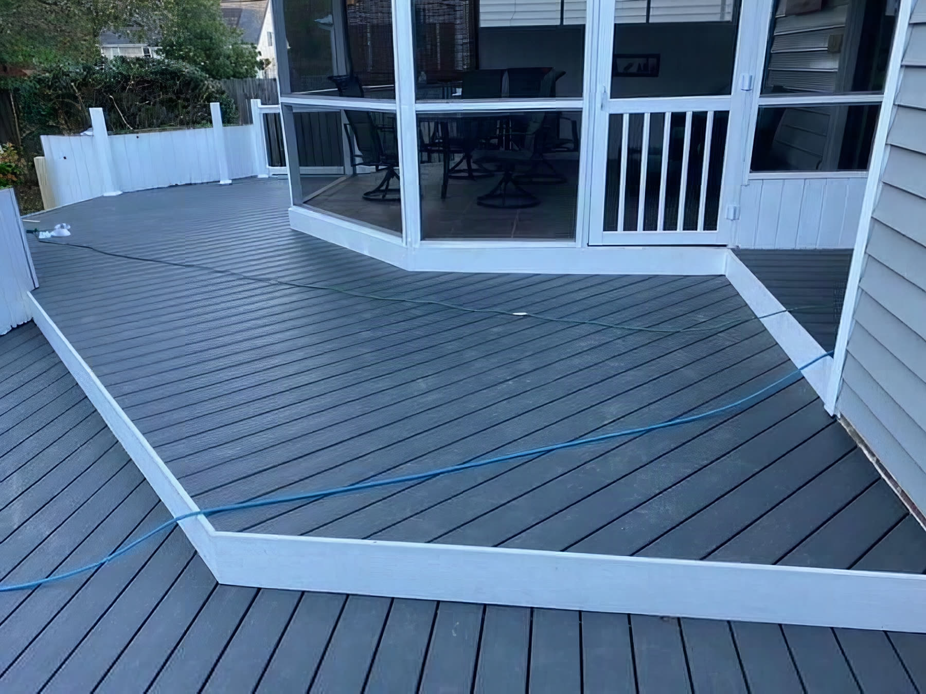 Trex Clam Gray composite deck installed by American Composite Deck Pros
