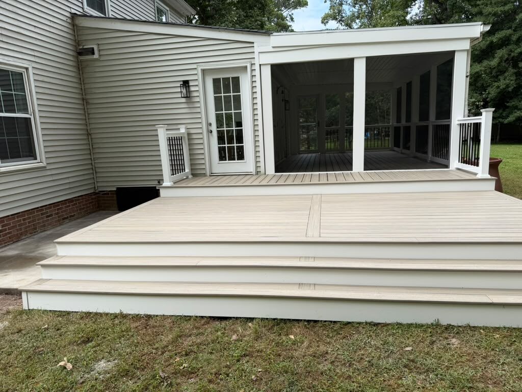 Trex Enhance Naturals Honey Grove composite deck installed by American Composite Deck Pros