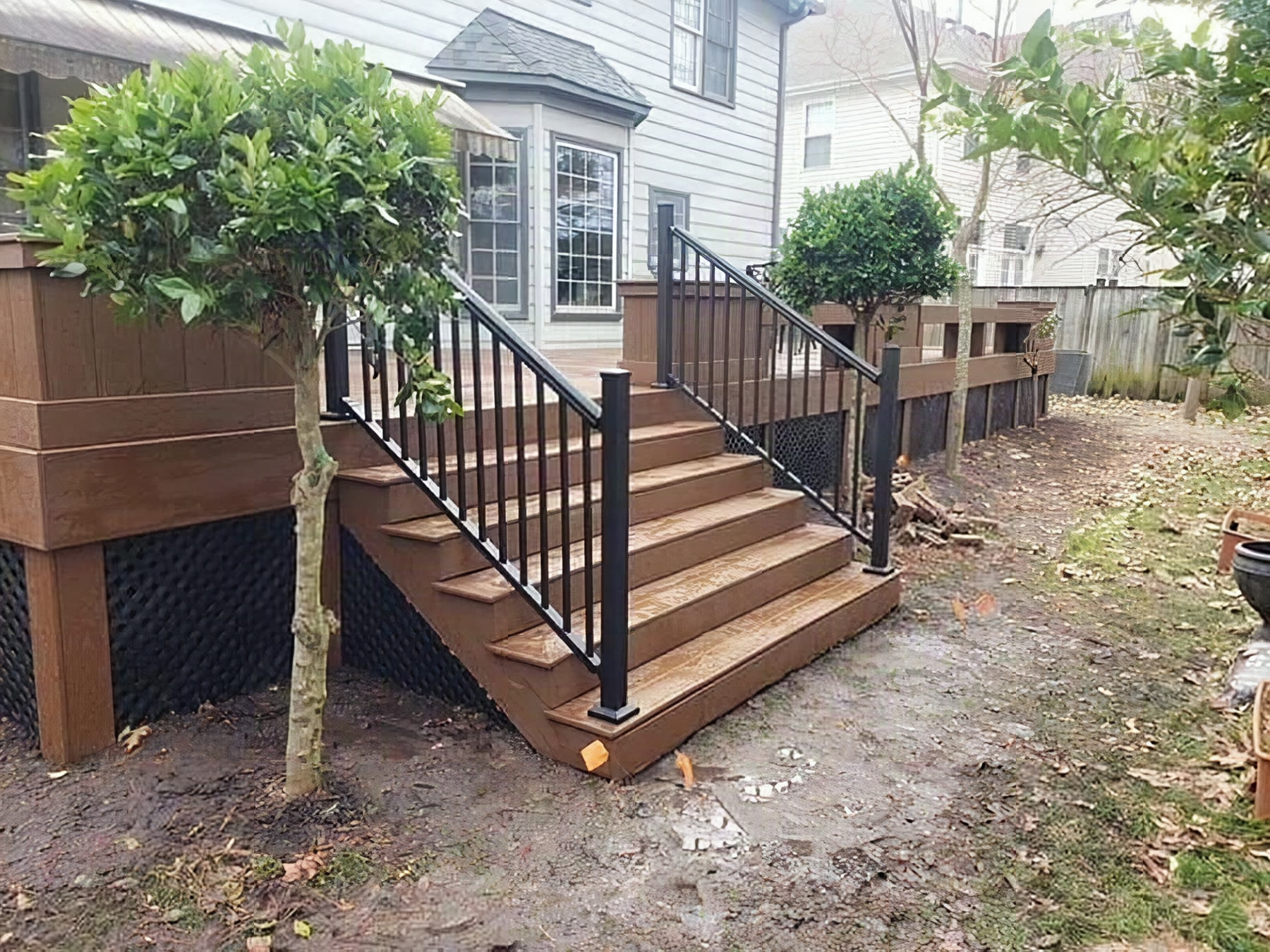 Trex Select Saddle Brown composite deck installed by American Composite Deck Pros